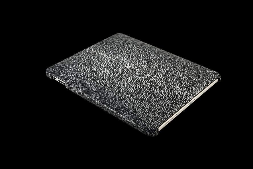 MJ Apple iPad Leather Genuine Exotic Stingray Polished Grey